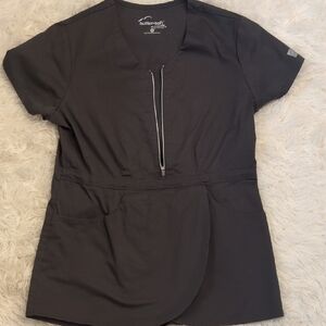 Butter-Soft Stretch Gray Zip Top And Bottom Set